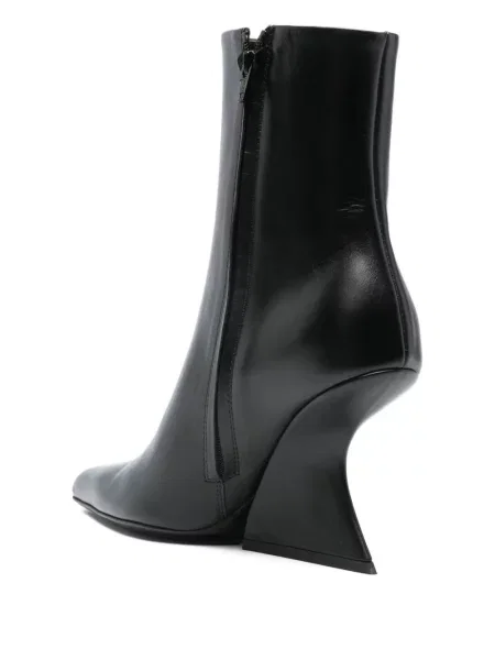 Botine Mugler din piele negru