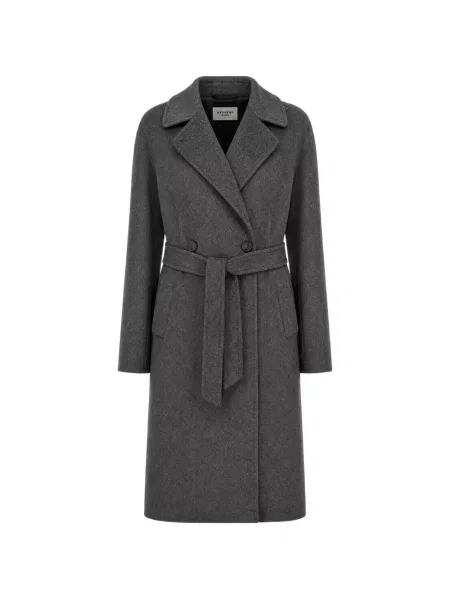 Palton Weekend Max Mara de lână cu două rânduri de nasturi gri