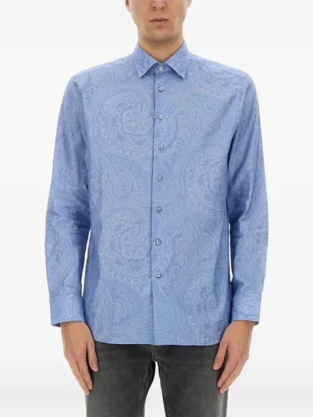 Cămașă Etro cu model paisley albastru