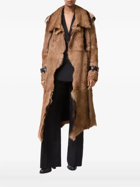 Dugo kaput od ovčje kože Burberry od ovčje kože smeđa