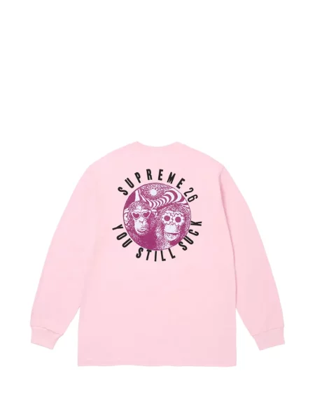 Lung tricou Supreme cu imagine roz