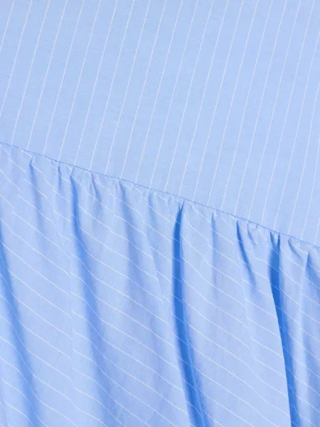 Спідниця міді з асиметричним воланом у смужку light blue синя