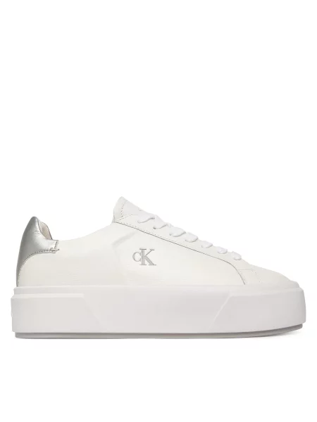 Αθλητικά Calvin Klein Flatform Lace Up Lth Met λευκό