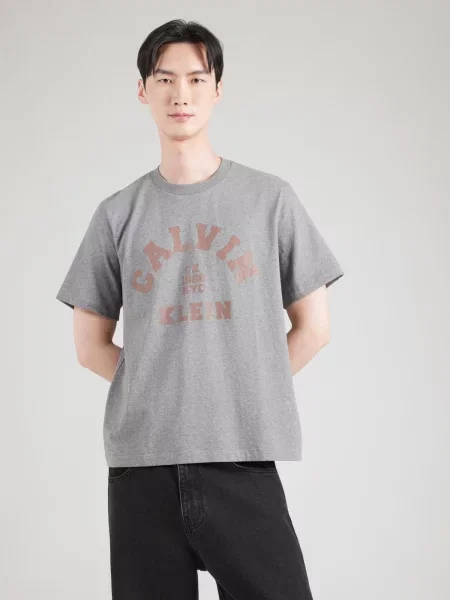 Calvin Klein Jeans Tričko melírovaná sivá