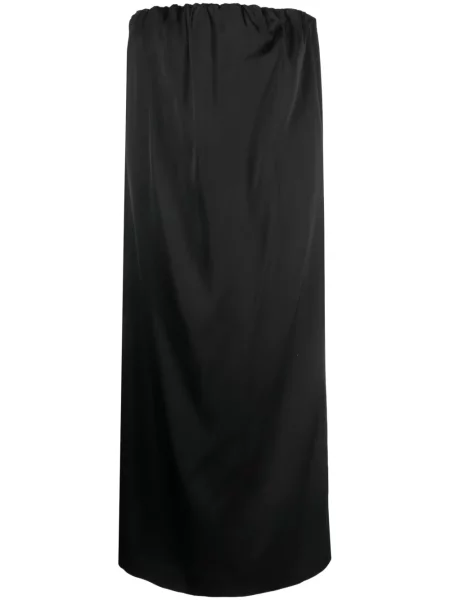Rochie midi Loulou Studio din satin până la genunchi de costum negru