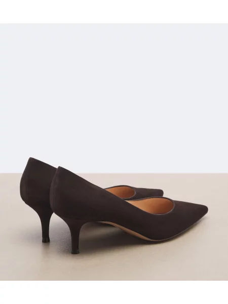 Pantofi cu toc Gianvito Rossi din piele de căprioară maro