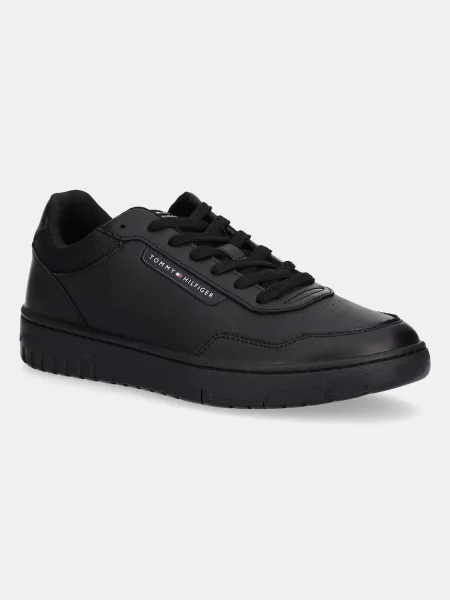Кожени маратонки Tommy Hilfiger TH BASKET CORE LTH мъжки черно
