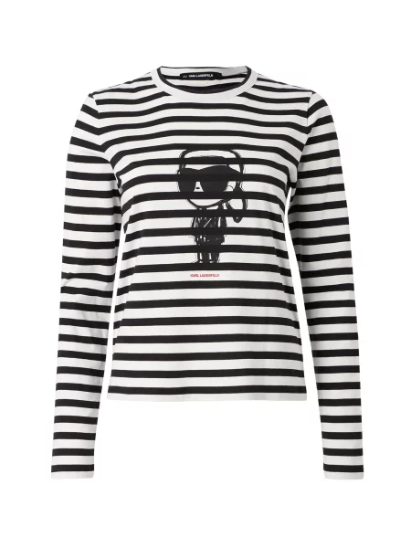 Karl Lagerfeld Tričko IKON černá bílá