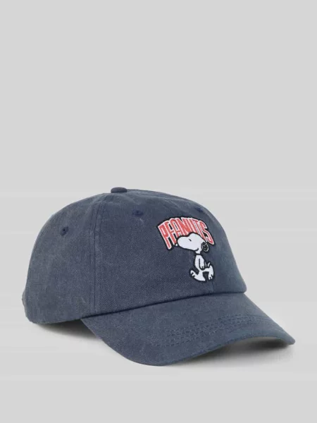 Czapka z daszkiem z czystej bawełny z nadruk peanuts® Tom Tailor Denim czarna