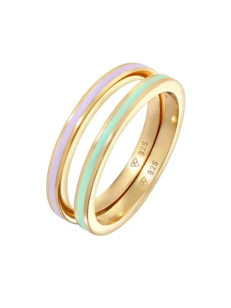 ELLI Prstan zlata / pastelno / pastelno roza zelena