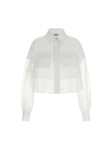 Koszula Elisabetta Franchi z organzy beżowa