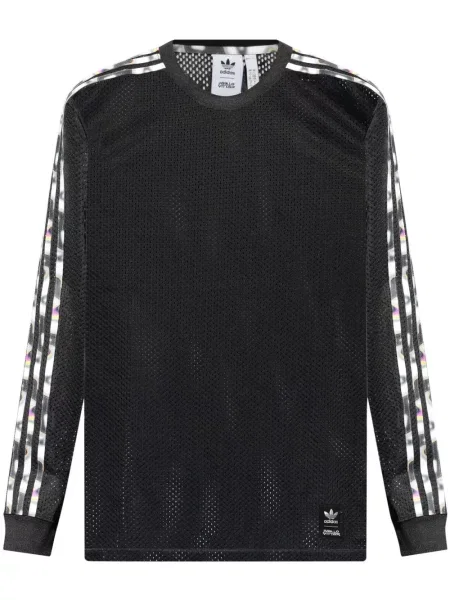 Tricou Adidas cu dungi plasă negru