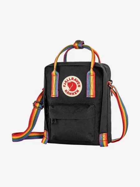 Taška Fjällräven Kanken Rainbow Sling 25 l black/rainbow pattern čierna