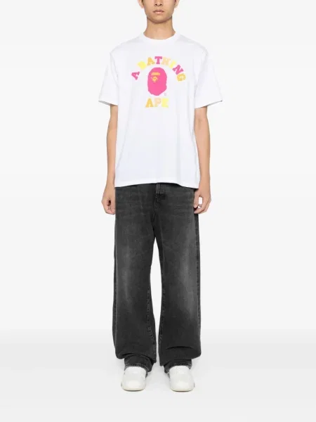 Tricou A Bathing Ape® cu imagine alb