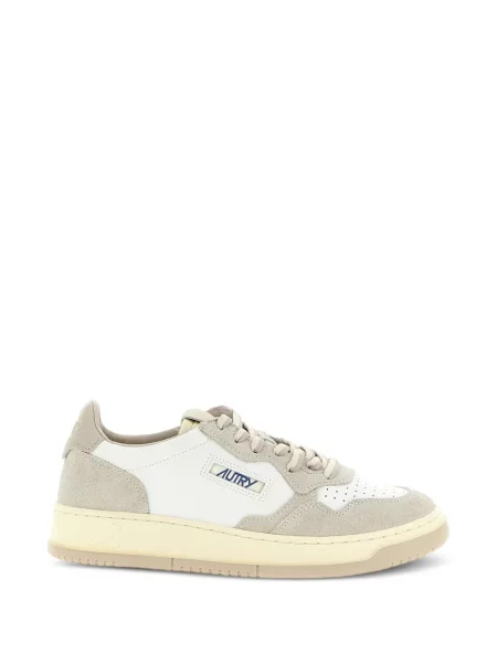 Sneakerși Autry din piele de căprioară alb