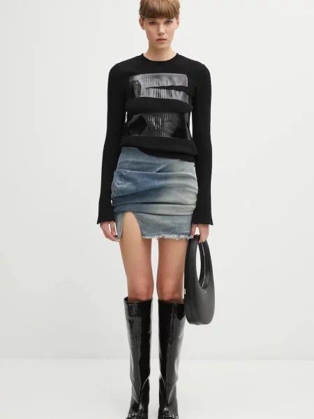 Шерстяной легкий свитер Mm6 Maison Margiela черный