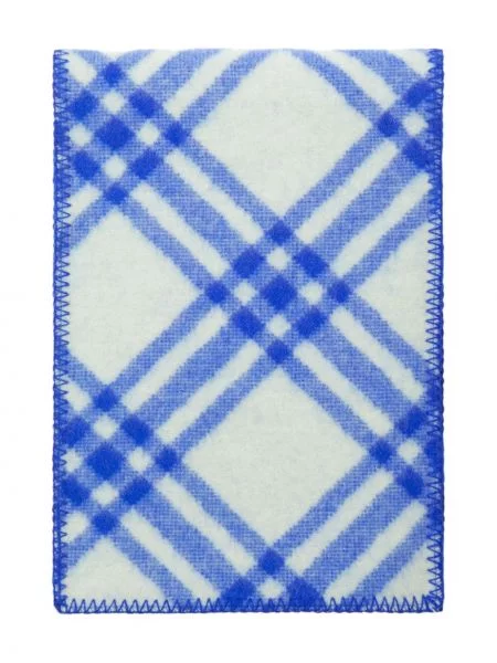 Vilnonis pledas raštuotas šalikas Burberry mėlyna