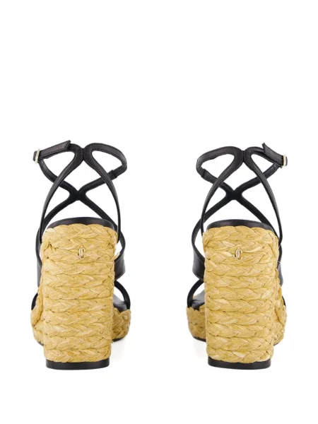 Sandalai Jimmy Choo ant pleištinio kulniuko juoda