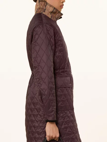 Barbour Prošívaný Kabát Rosamund Quilt tmavě hnědá černá