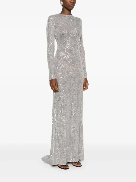 Rochie maxi Atu Body Couture de costum argintiu