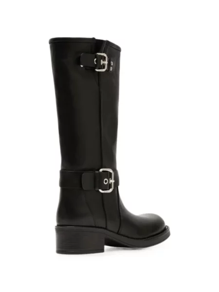 Botine Weekend Max Mara din piele cu cataramă negru