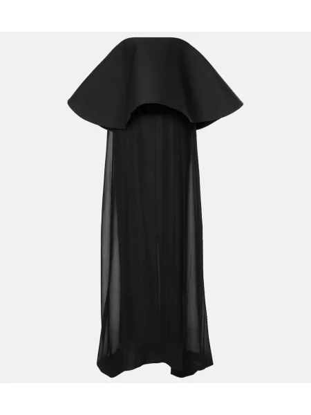 Rochie maxi Jacquemus de lână de costum negru