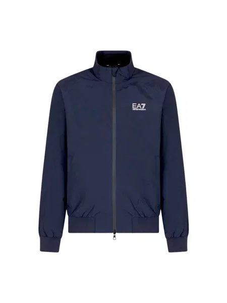 Kurtka bomber Ea7 Emporio Armani z nadrukiem na siłownię niebieski