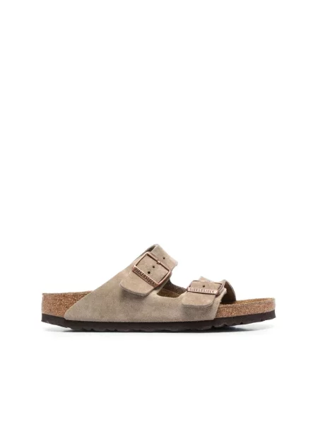 Klapki Birkenstock zamszowe szare