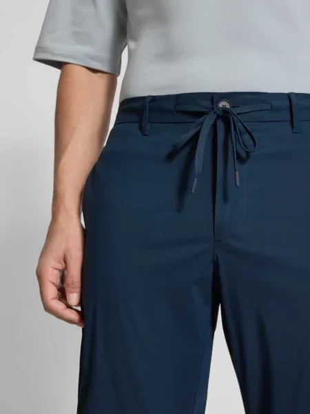 Spodnie o kroju slim fit z tunelem model ‘LERO’ Selected Homme granatowe