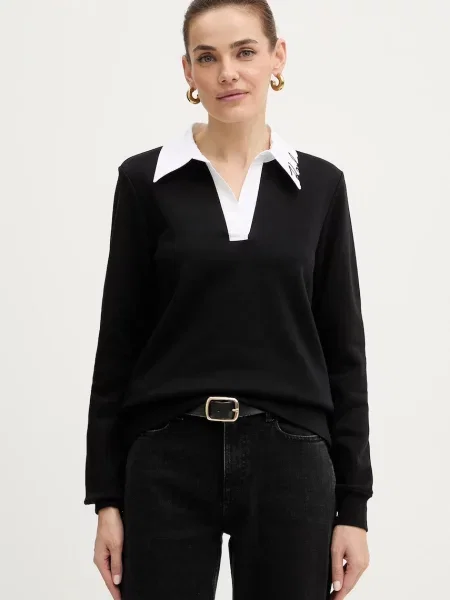 Karl Lagerfeld bluza gładka czarny