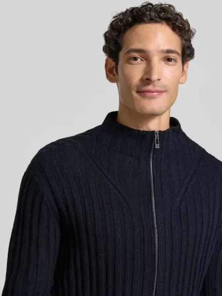 Kardigan rozpinany z zamkiem błyskawicznym dwustronnym Armani Exchange granatowy
