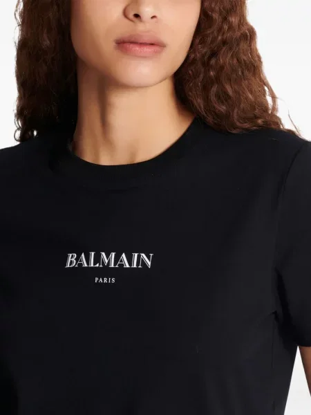 Tricou Balmain cu broderie negru