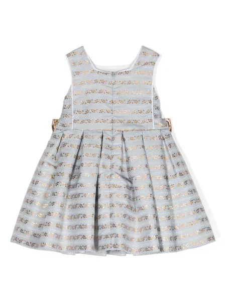 Pletená obleková bunda Ombre s mašlí modrá