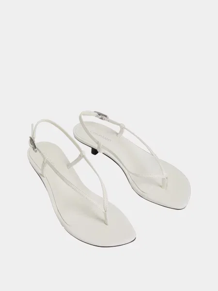 Кожаные мюли Calvin Klein с ремешками белые
