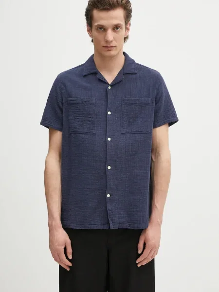 Srajca Barbour Barbour Benson Textured Relaxed Fit S/S Shirt mornarsko modra