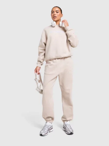 Nike Bluza W Nk Studio Fleece Os Crew Gls beżowa