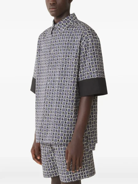 Cămașă Lanvin cu imagine cu imprimeu geometric albastru