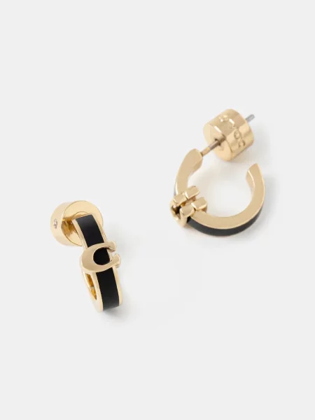 COACH Uhani zlata črna