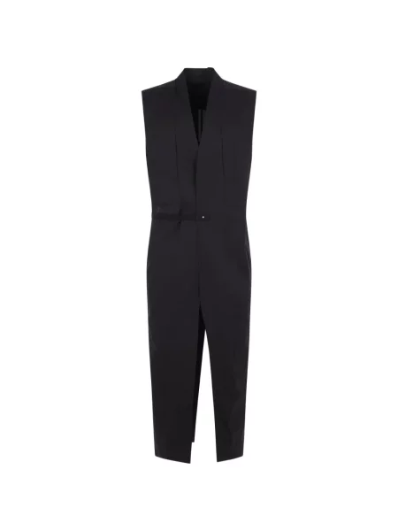 Cu centură palton Rick Owens fără mâneci negru