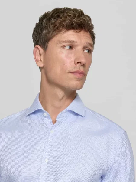 Koszula biznesowa o kroju regular fit z czystej bawełny model H-Joe-SP' Boss błękitna