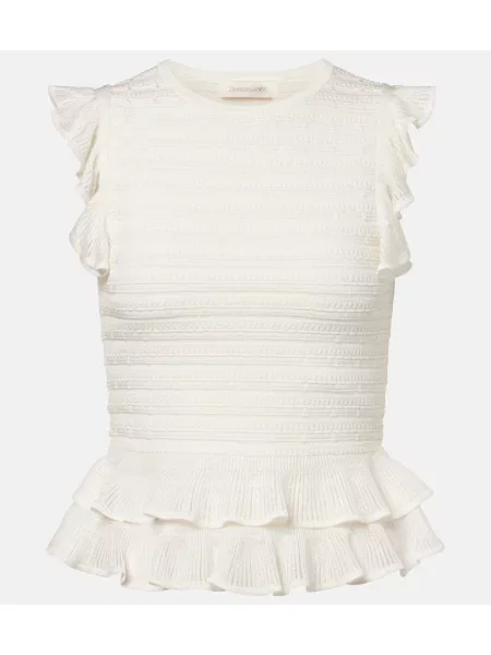 Top Zimmermann cu volane alb