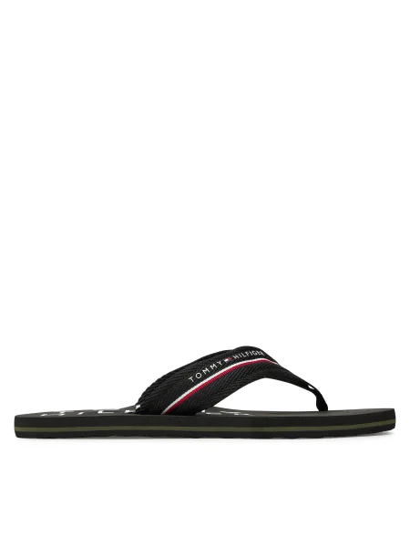 Férfi Tommy Hilfiger Web Beach szandál flip flopok. Méret: 40 EU fekete
