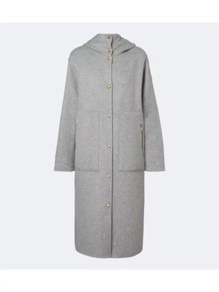 Reversibil palton Moncler de lână gri