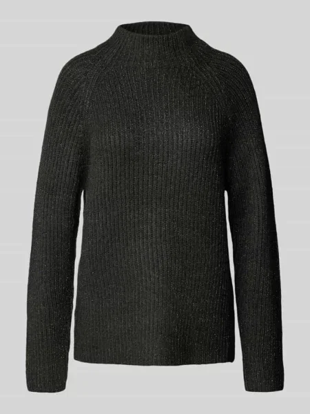 Sweter dzianinowy z fantazyjnej przędzy Jake*s Collection zielony