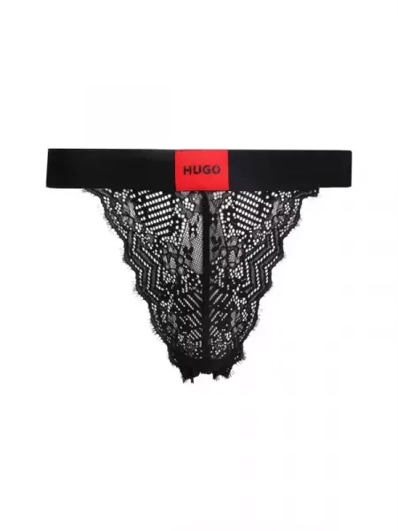 Hugo Bodywear Csipke tanga fekete