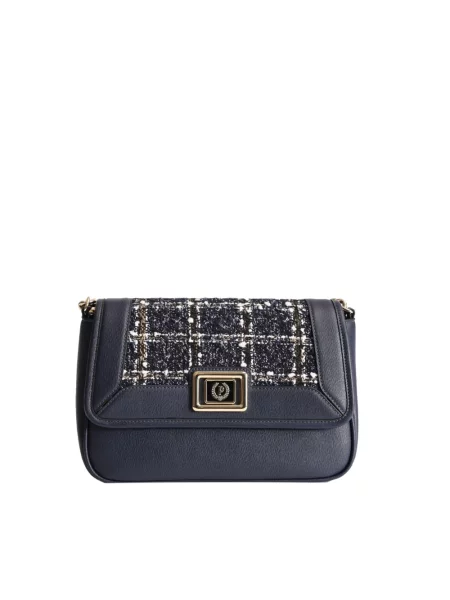 Torebka crossbody Pollini skórzana niebieska