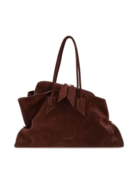 Torebka skórzana The Attico skórzana brązowa