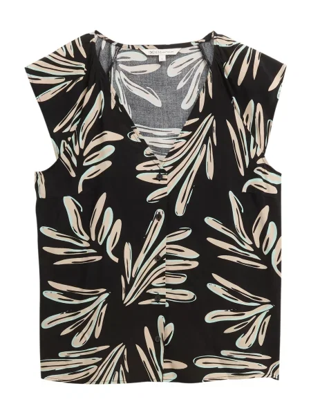 TOM TAILOR DENIM Bluză bej / turcoaz negru