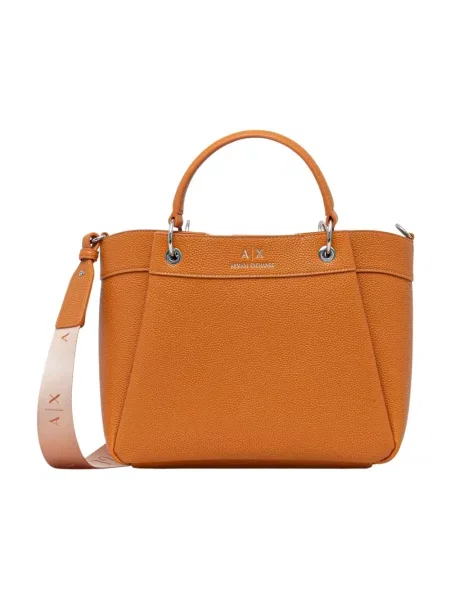 Armani Exchange torebka z imitacji skóry brązowa