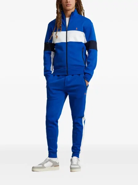 Tricou polo Polo Ralph Lauren cu glugă cu blană cu broderie roșu